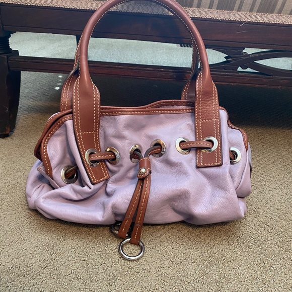 Genuine Two Tone Leather Satchel Made In Italy - Picture 2 of 8